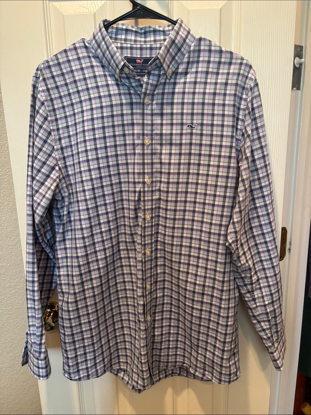 Vineyard Vines Men's On-The-Go Performance Plaid Button-Down Shirt sz XL
